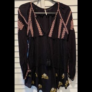 Free People Boho Style Tunic Top XS